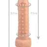 Телесный фаллоимитатор с шипиками - 21,5 см.