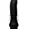 Черный фрикционный вибратор Silicone Vibrating & Thrusting Plug with Remote Control - 17,1 см.