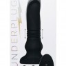 Черный фрикционный вибратор Silicone Vibrating & Thrusting Plug with Remote Control - 17,1 см.