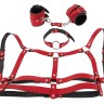 Красный комплект БДСМ-аксессуаров Harness Set