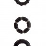 Набор из 3 чёрных эрекционных колец MENZSTUFF STRETCHY COCK RINGS