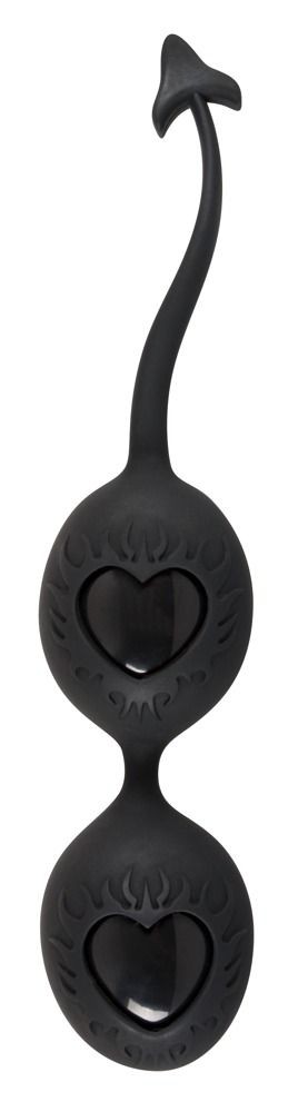 Чёрные вагинальные шарики с сердечками BLACK VELVETS