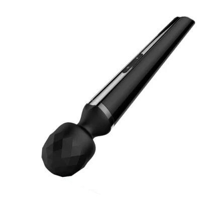 Черный жезловый вибратор Wand AV Massager - 31 см.