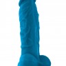 Голубой фаллоимитатор на присоске ColourSoft 5" Soft Dildo - 17,8 см.