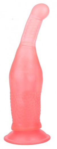 Розовый анальный стимулятор на присоске - 14,5 см.