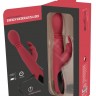 Красный вибромассажер с клиторальным отростком Rabbit Vibrator - 26,5 см.