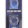 Набор из 3 прозрачных эрекционных колец MENZSTUFF STRETCHY COCK RINGS