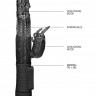 Черный вибратор-кролик Rotating Beetle - 22 см.