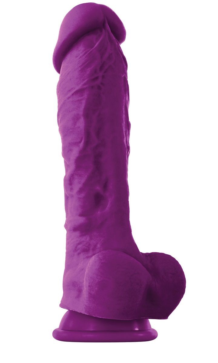 Фиолетовый фаллоимитатор на присоске ColourSoft  8" Soft Dildo - 23,5 см.
