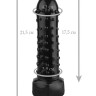 Черный фаллоимитатор с шипиками - 21,5 см.