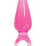 Розовая анальная пробка с кольцом Pleasures Plug Mini - 9 см.
