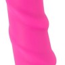 Розовый вибратор с рёбрышками и подогревом Warming Soft Vibrator - 22,8 см.