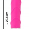 Розовый вибратор с рёбрышками и подогревом Warming Soft Vibrator - 22,8 см.