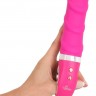 Розовый вибратор с рёбрышками и подогревом Warming Soft Vibrator - 22,8 см.