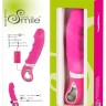 Розовый вибратор с рёбрышками и подогревом Warming Soft Vibrator - 22,8 см.