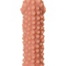 Телесная насадка на фаллос с бугорками Extreme Sleeve 010 S-size - 14,7 см.