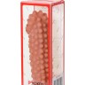Телесная насадка на фаллос с бугорками Extreme Sleeve 010 S-size - 14,7 см.