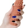 Телесная насадка на фаллос с бугорками Extreme Sleeve 010 S-size - 14,7 см.