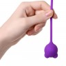 Фиолетовый силиконовый вагинальный шарик A-Toys с ушками