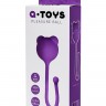 Фиолетовый силиконовый вагинальный шарик A-Toys с ушками