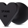 Черная анальная пробка с основанием-сердечком Spank Me Butt Plug - 8,5 см.