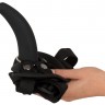 Черный вибрострапон с пультом ДУ RC Vibrating Strap-On - 13 см.