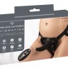 Черный вибрострапон с пультом ДУ RC Vibrating Strap-On - 13 см.