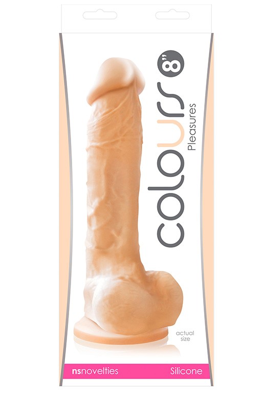 Телесный фаллоимитатор Colours Pleasures 8" Dildo - 23,6 см.
