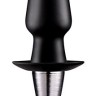 Чёрный анальный плаг ANAL PLUG WITH PLATED HANDLE