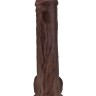 Коричневый фаллоимитатор на присоске 13" Cock with Balls - 35,6 см.