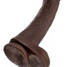 Коричневый фаллоимитатор на присоске 13" Cock with Balls - 35,6 см.
