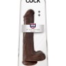 Коричневый фаллоимитатор на присоске 13" Cock with Balls - 35,6 см.