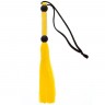 Желтая мини-плеть из силикона и акрила SILICONE FLOGGER WHIP - 25,6 см.