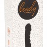 Чёрный вибратор с ребрами Bendy Ripple - 16,5 см.