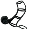 Чёрная вибронасадка  Deluxe Silicone Power Cage - 12 см.