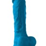 Голубой фаллоимитатор на присоске ColourSoft  8" Soft Dildo - 23,5 см.