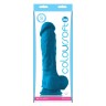 Голубой фаллоимитатор на присоске ColourSoft  8" Soft Dildo - 23,5 см.
