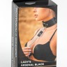 Черный кожаный ошейник с поводком Ladys Arsenal