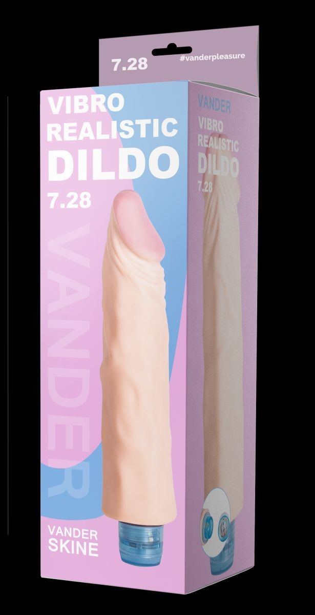 Телесный вибратор Vibro Realistic Cock Dildo - 19,5 см.