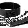 Черный виниловый ошейник Collar на цепочке