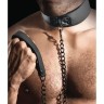 Черный виниловый ошейник Collar на цепочке