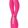 Розовый вибратор с 2 ушками Flower Core - 18,1 см.