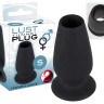 Черная анальная пробка с тоннелем Lust Tunnel Plug S - 7,5 см.