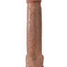 Кофейный фаллоимитатор-гигант 15  Cock with Balls - 40,6 см.