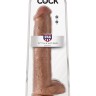 Кофейный фаллоимитатор-гигант 15  Cock with Balls - 40,6 см.