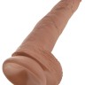 Кофейный фаллоимитатор-гигант 14" Cock with Balls - 37,5 см.
