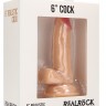Телесный фаллоимитатор Realistic Cock 6" With Scrotum - 15 см.
