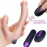 Безремневой страпон с вибрацией и пультом ДУ Rechargeable IJOY Strapless Strap on - 22 см.