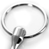 Серебристый фигурный уретральный плаг с кольцом в основании Metal - 18 см.