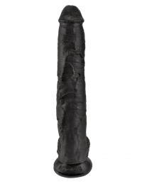 Чёрный фаллоимитатор-гигант 14" Cock with Balls - 37,5 см.